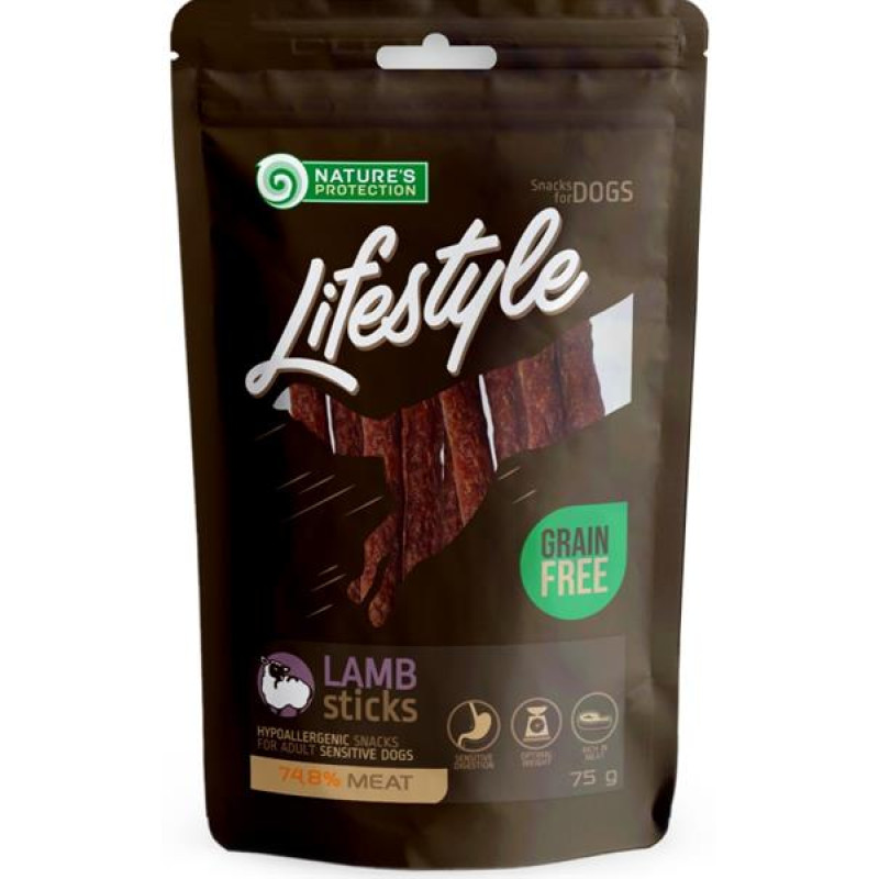 Nature's Protection Dog snack Lifestyle jehněčí tyčinky 75 g