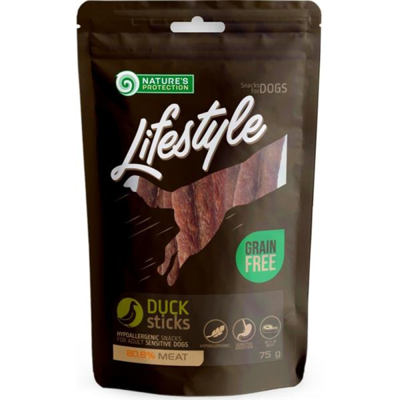 Nature's Protection Dog snack Lifestyle kachní tyčinky 75 g