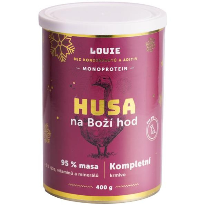 Louie konz. pro psy Husa na boží hod 400 g