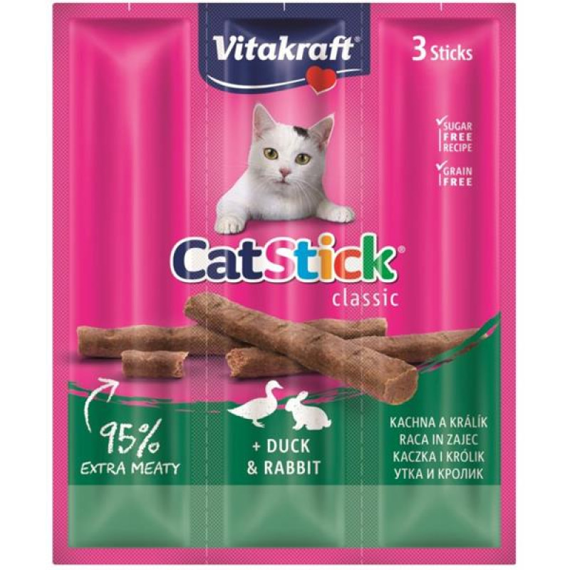 Vitakraft Stick mini cat kachna + králík 3 ks