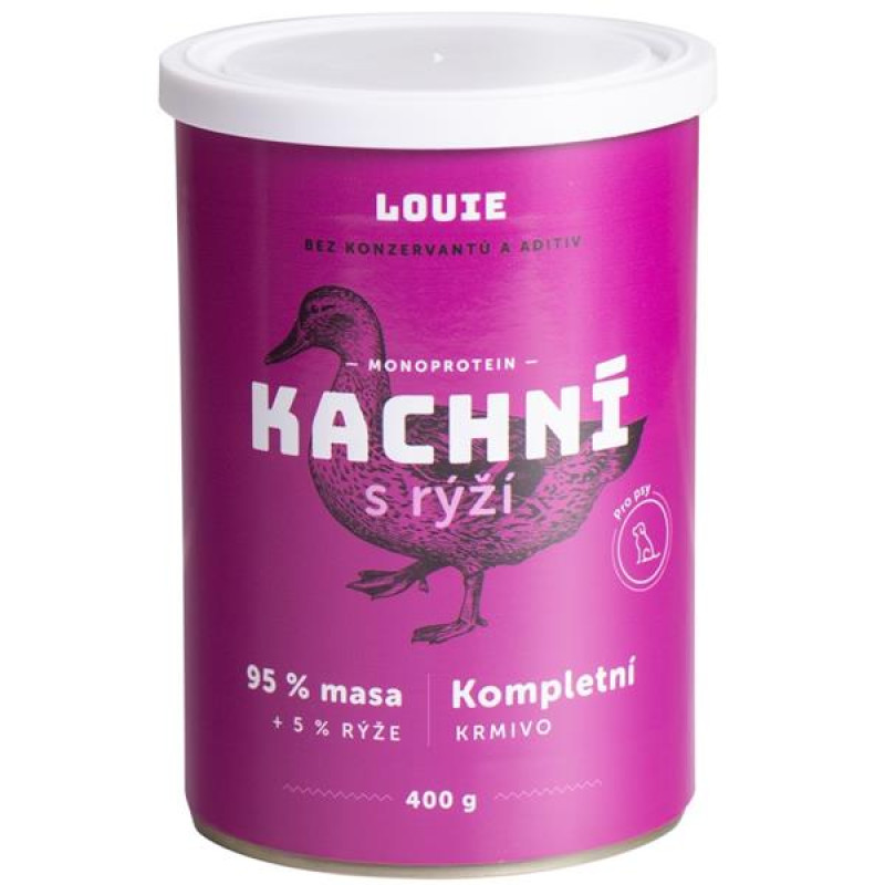 Louie konz. pro psy kachní s rýží 400 g