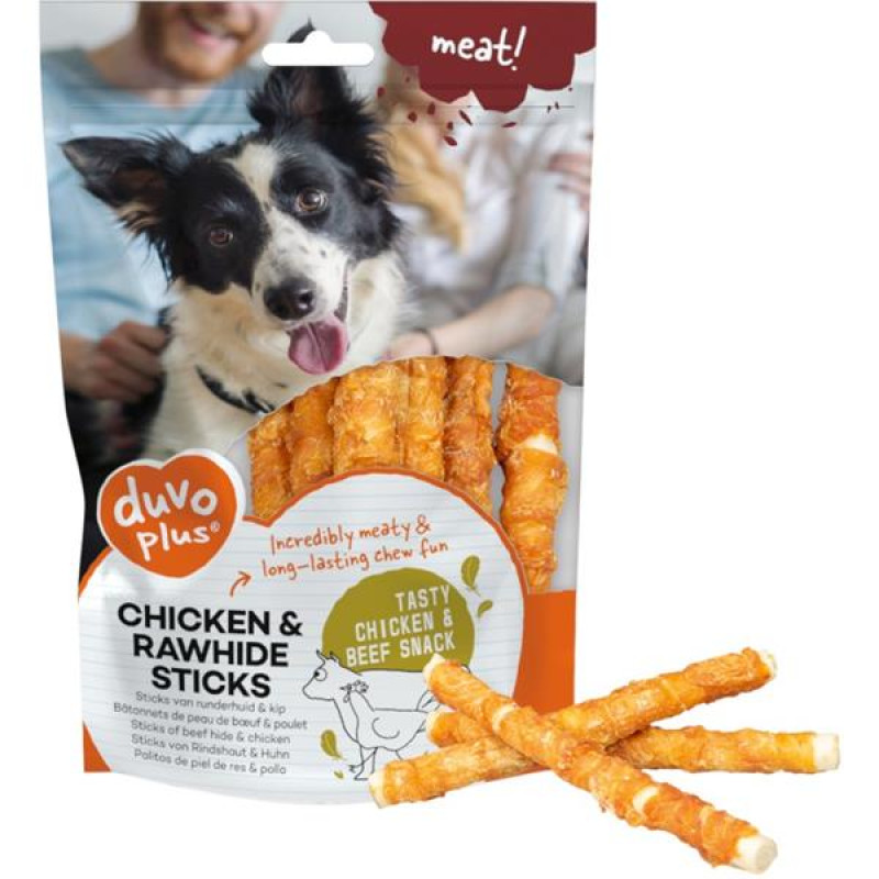 Duvo+ dog Bones! Twist.chicken jerky sticks 12,5cm 100g