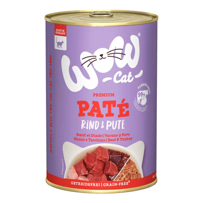 WOW Cat konzerva Paté Hovězí s krocanem Adult 400g