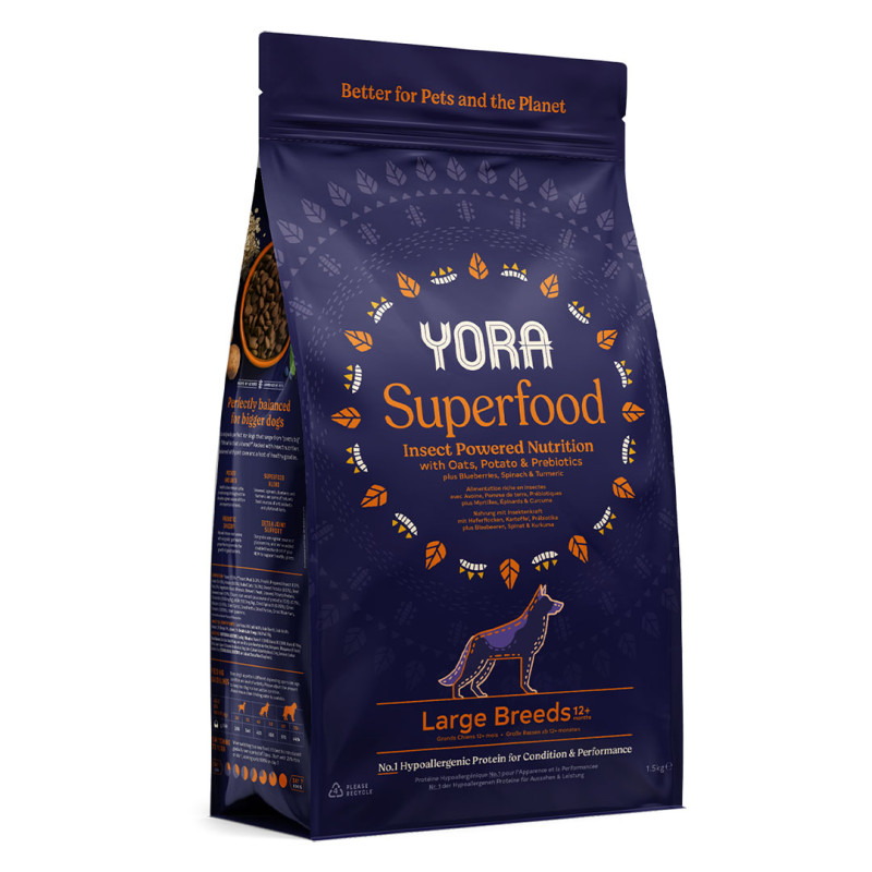 YORA granule z hmyzu Superfood Adult Large Breeds 1,5kg