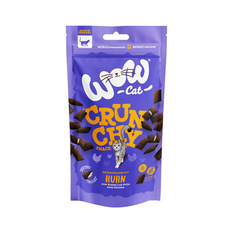 WOW Cat plněné polštářky Crunchy s kuřecím 60g