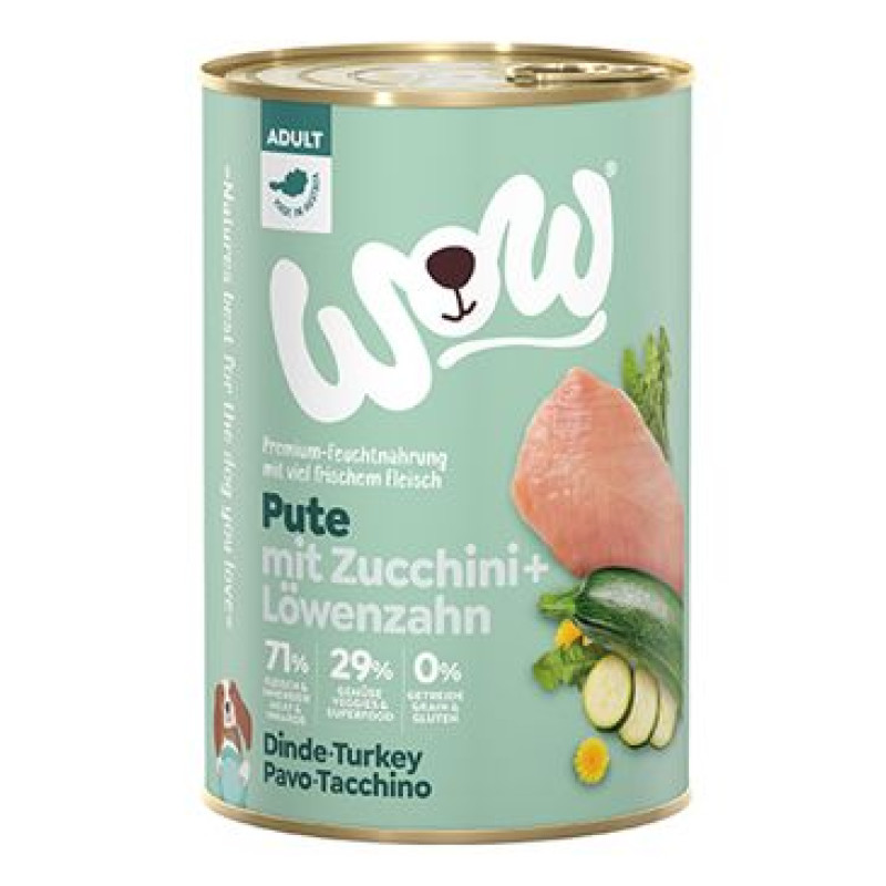 WOW konzerva Krocan s cuketou Adult 400g