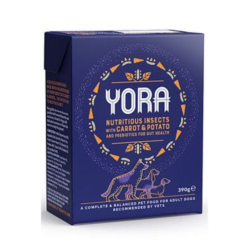 YORA Dog Tetrapack paštika z hmyzu s mrkví 390g