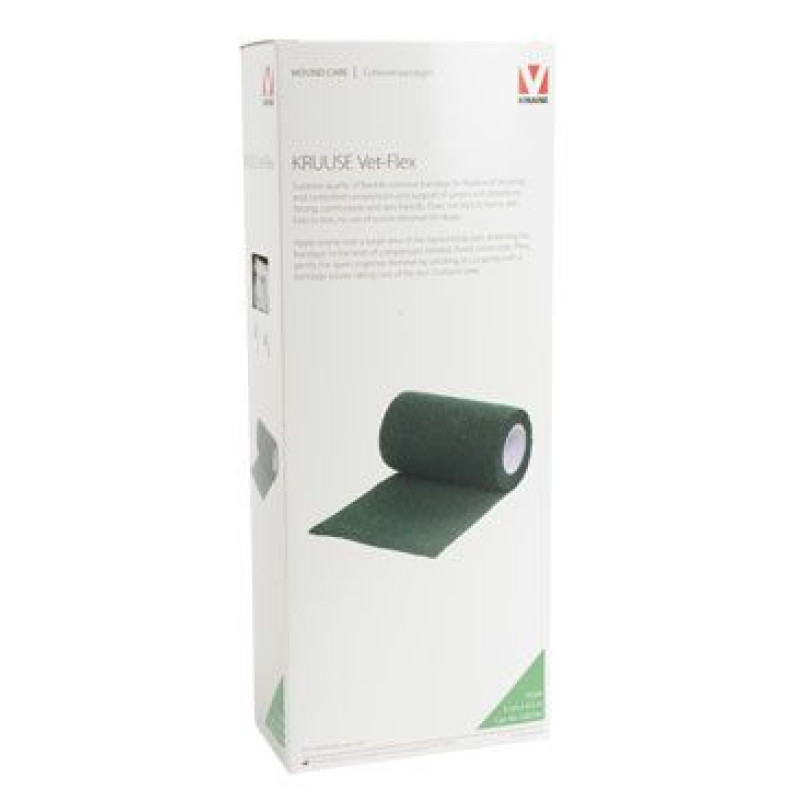 Obinadlo elast. Vet-Flex 5cm x 4,5m zelená Kruuse 10ks