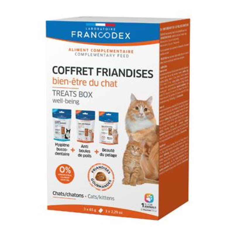 Francodex Pochoutka Box Well-being pro kočky 3x65g