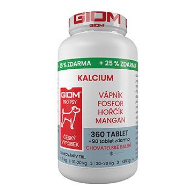 Giom S pes Kalcium 360 tbl+25% zdarma