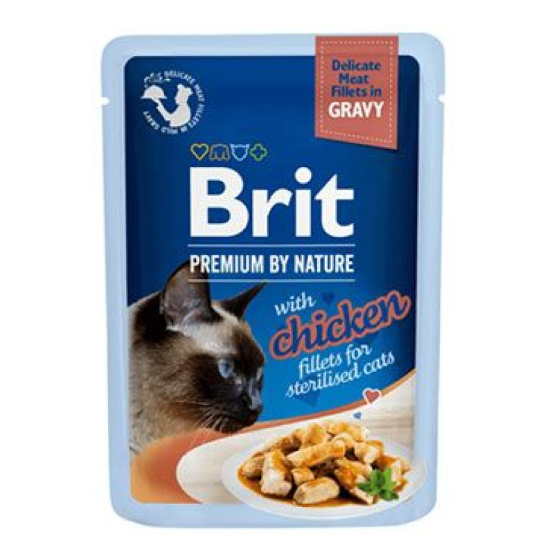 Brit Premium Cat D Fillets Gravy Chick Sterilised 85g