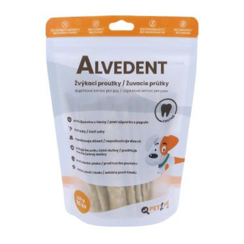 Alvedent enzym. žvýkací proužky pro malé psy 20x10g