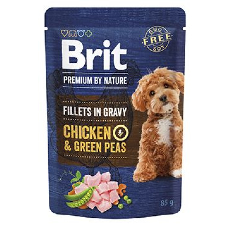 Brit Premium Dog Fillets Gravy Chicken&Green Peas 85g