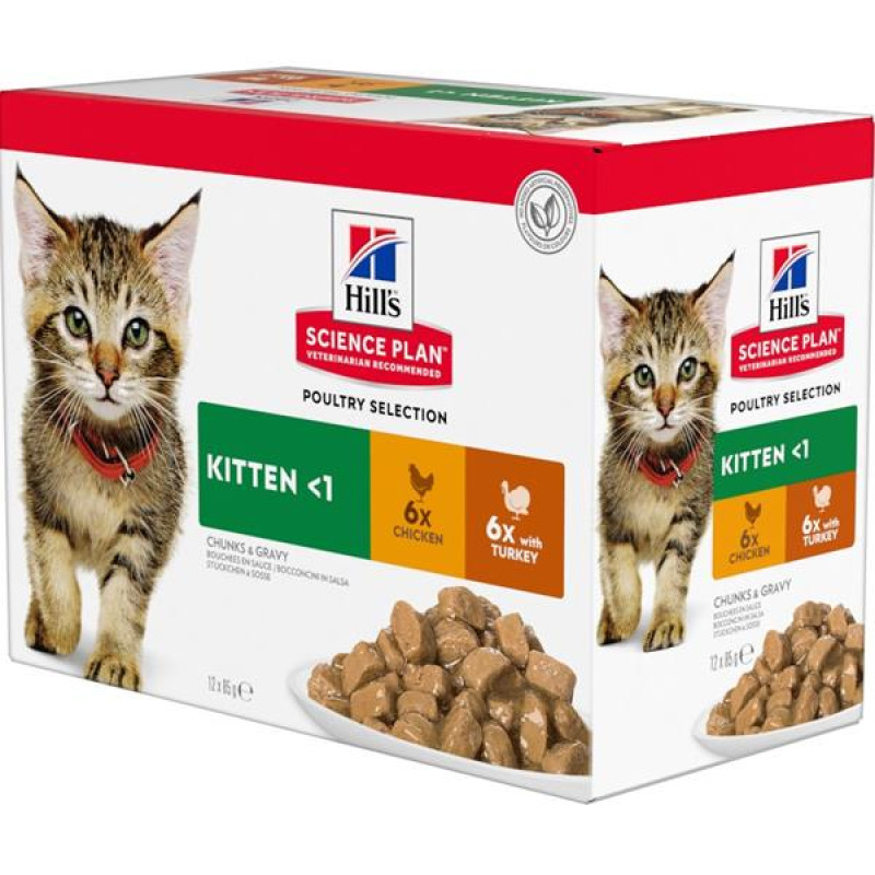 Hill's Science Plan Feline Kitten kapsička Chicken & Turkey 12 x 85 g