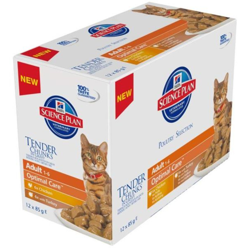 Hill's Science Plan Feline  Adult kapsička Chicken+Turkey 12x85 g