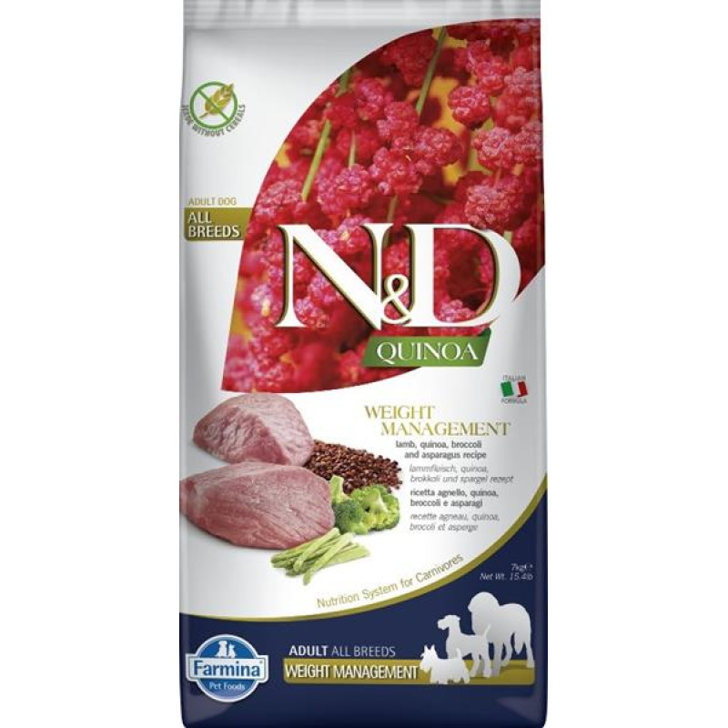 N&D Quinoa DOG Weight Management Lamb & Br. 7 kg