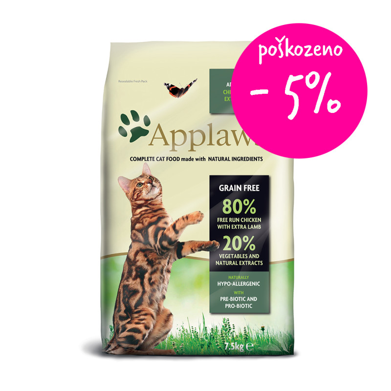 Applaws granule Cat Adult Kuře s jehněčím 7,5kg - poškozené balení