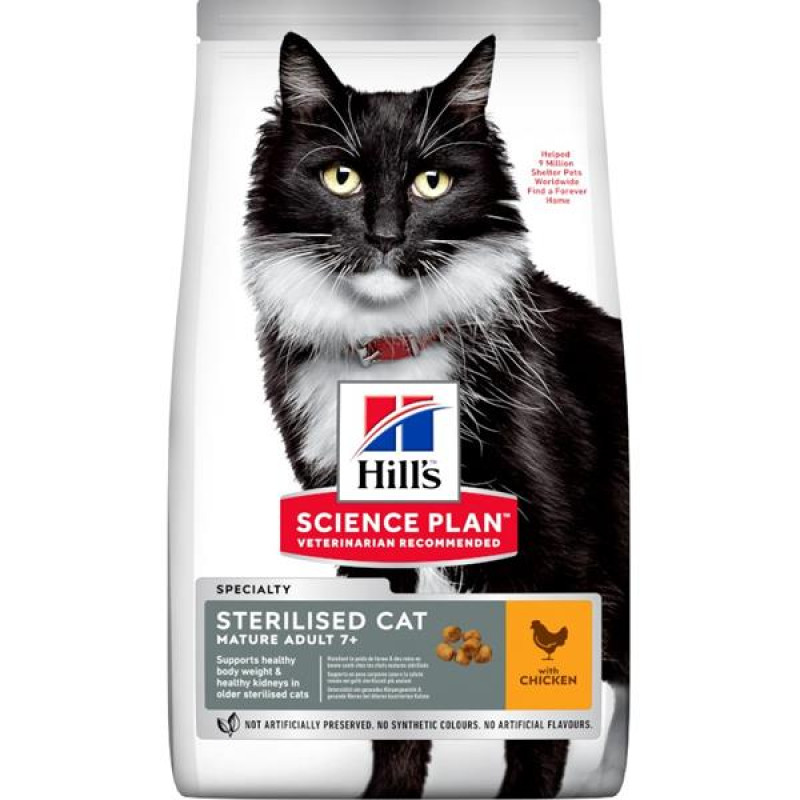 Hill's Science Plan Feline Mature Adult 7+ Sterilised Chicken Dry 10 kg