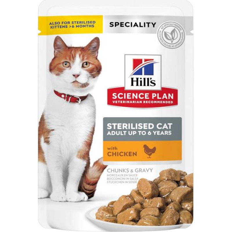 Hill's Science Plan Feline Adult Sterilised Chicken kapsička 12 x 85 g