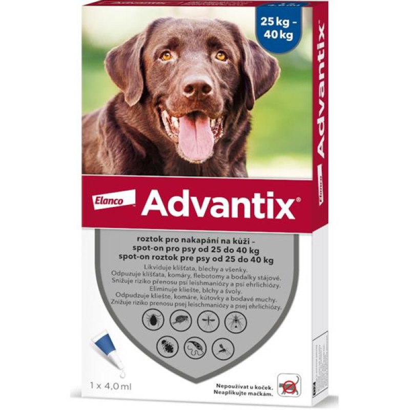 Advantix S.O. pes 25-40 kg a.u.v. modrý sol 1 x 4 ml