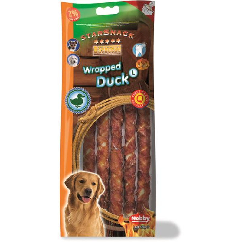 Nobby pamlsek - StarSnack Barbecue Wrapped Duck L, 128 g 