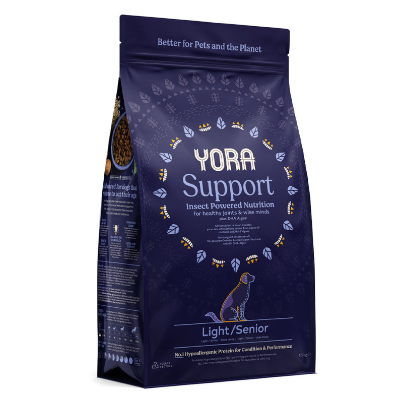 YORA granule z hmyzu Support Light/Senior  1,5kg