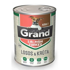 GRAND konz. deluxe pes  losos a krůta adult 400g