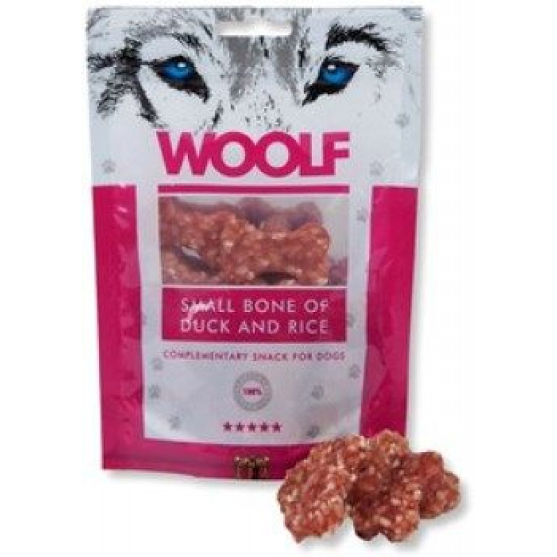 WOOLF pochoutka small bone of duck and rice 100g